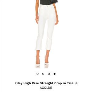NWT Agolde Riley jeans in Tissue